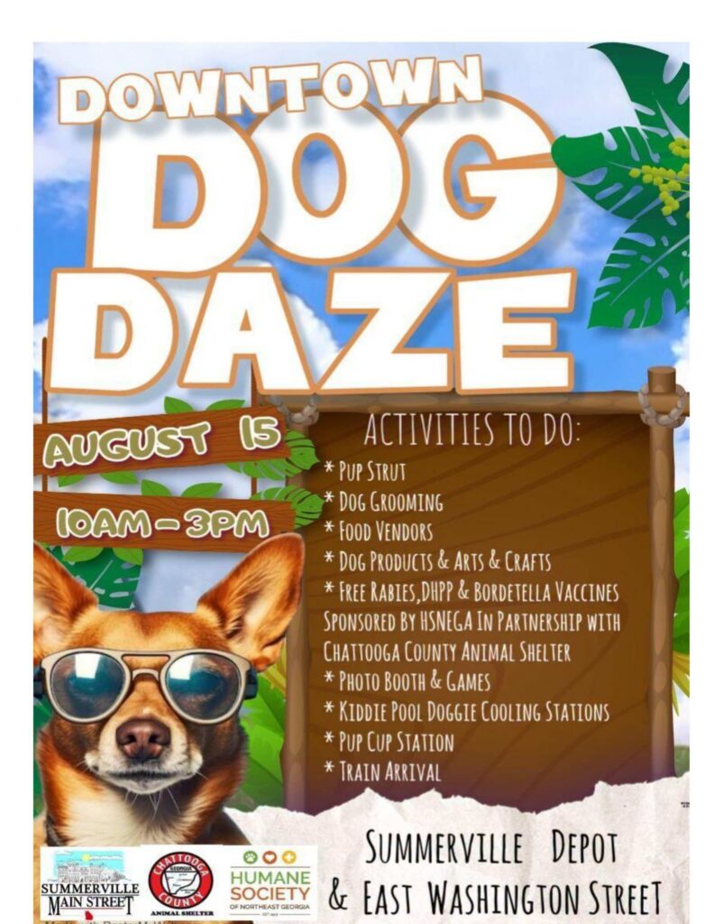 Summerville Dog Daze pet celebration set for Aug. 15 at the Summerville Depot and East Washington Street.