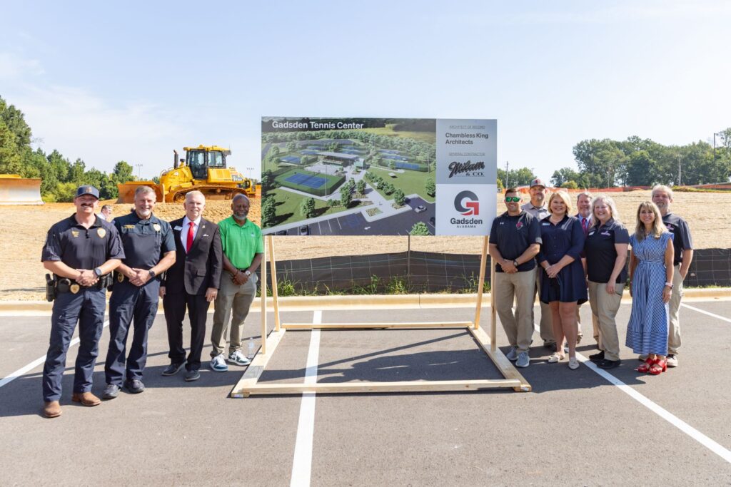 Gadsden State tennis center groundbreaking at Gadsden Sports Park in Gadsden
