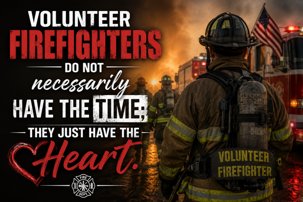 National Volunteer Firefighters Day tribute to a volunteer firefighter answering an emergency call