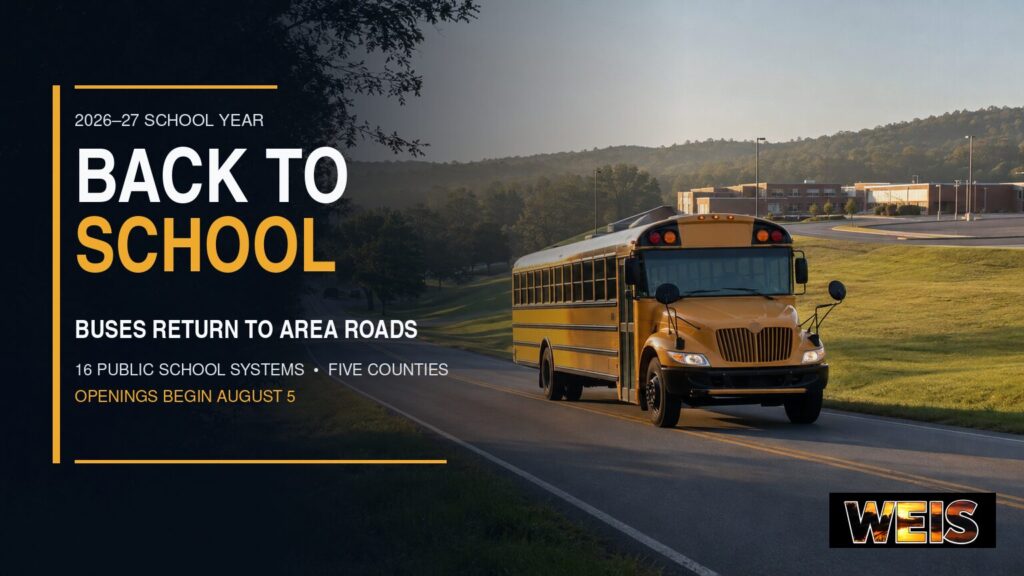 Back-to-school dates for 16 public school systems across the WEIS listening area