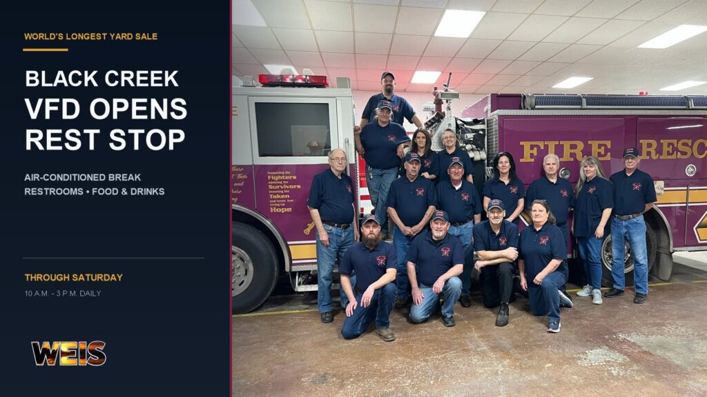 Black Creek Volunteer Fire Department yard sale stop during the World’s Longest Yard Sale