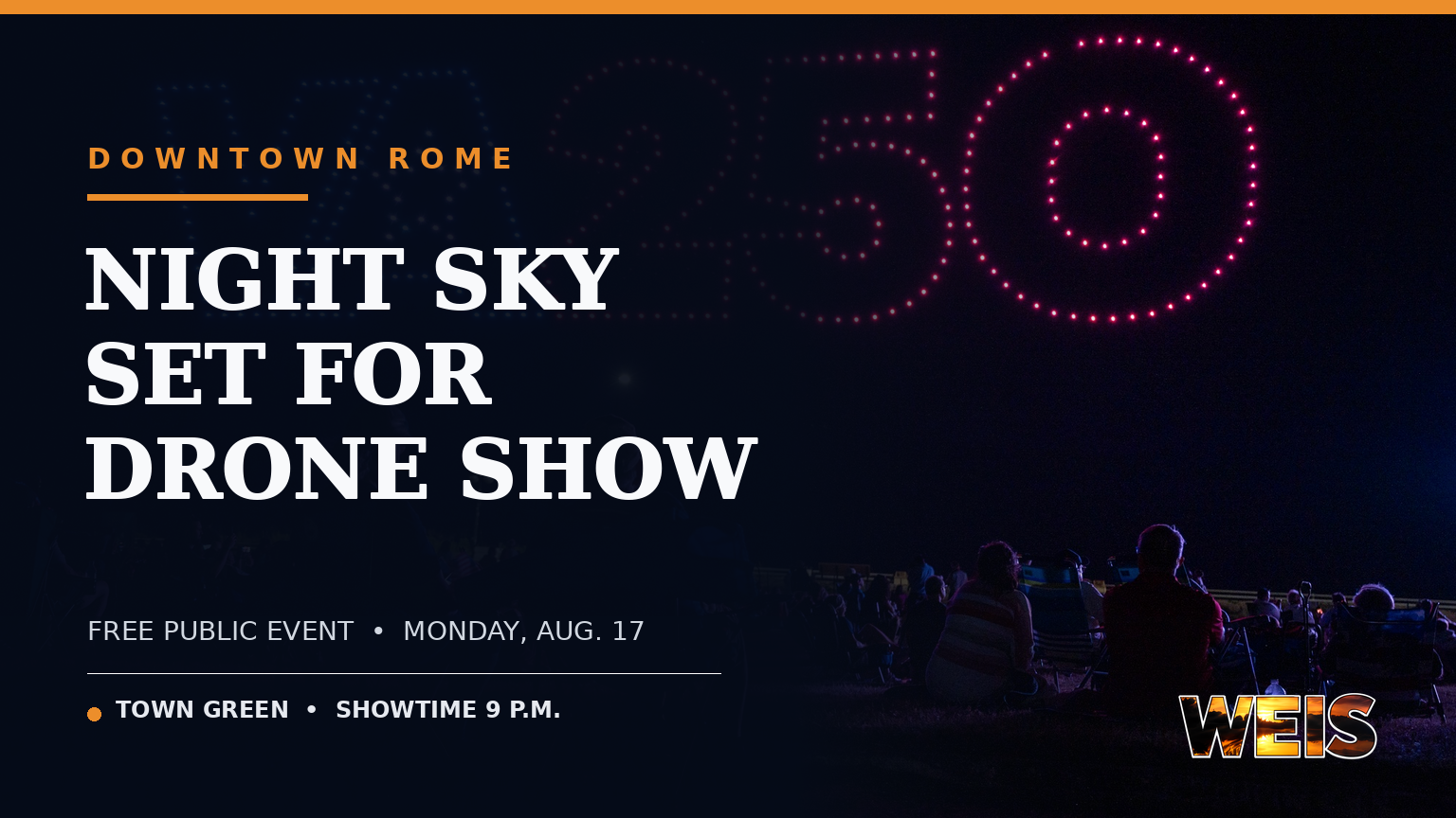 Downtown Rome drone show celebrating America’s 250th anniversary