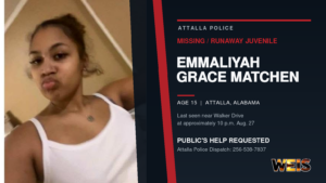 Attalla police seek help locating missing 15-year-old Emmaliyah Grace Matchen.