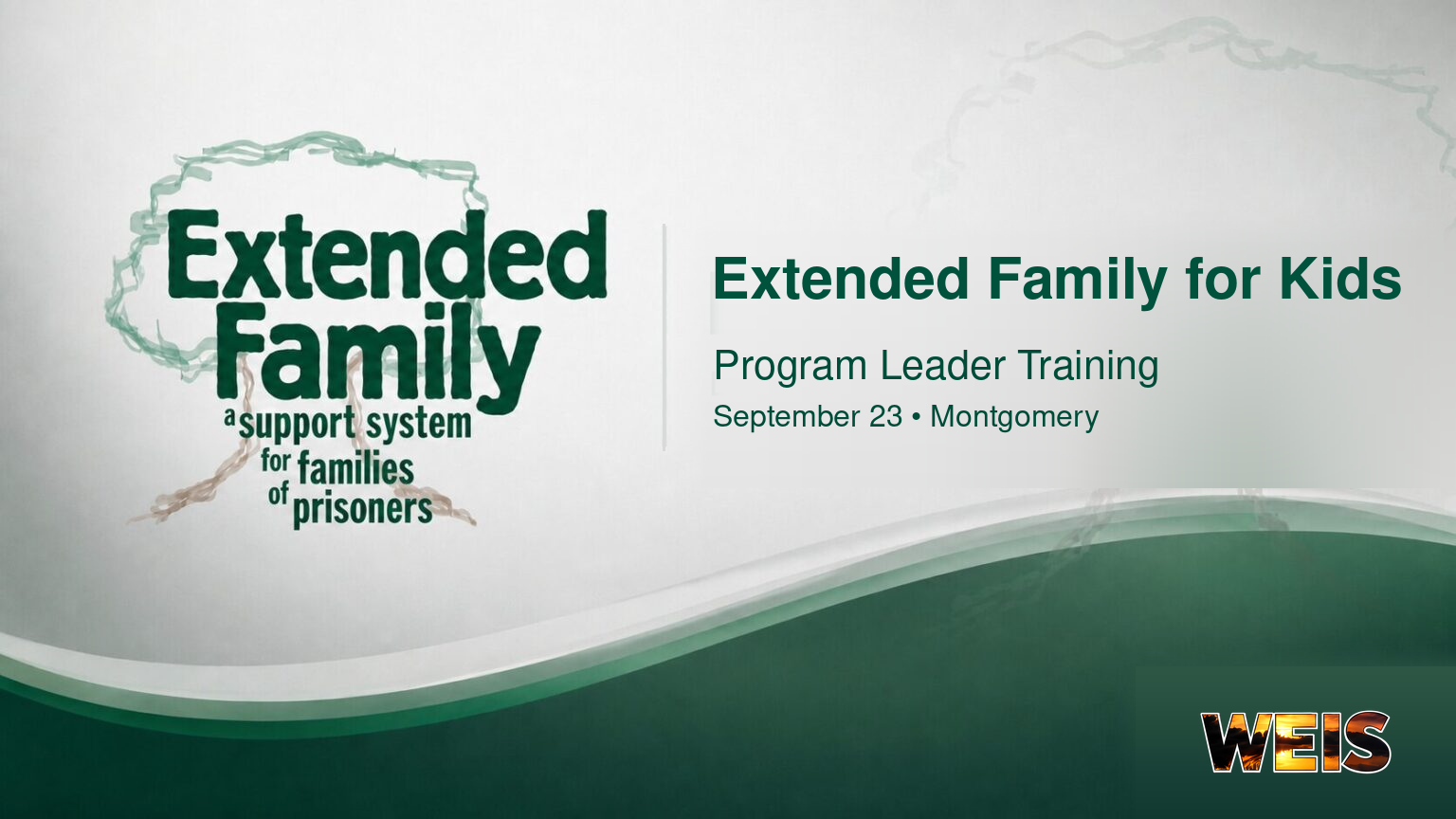 Extended Family for Kids leader training in Montgomery on Sept. 23.
