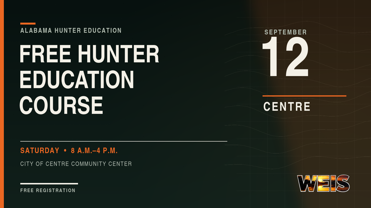 Free hunter education course in Centre scheduled for Sept. 12 at the City of Centre Community Center.