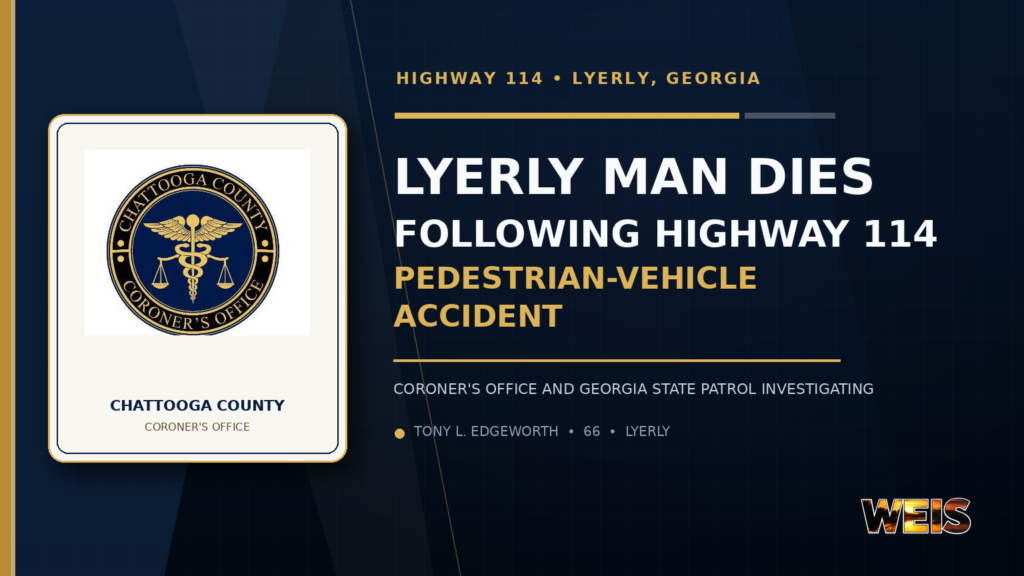 Chattooga County Coroner’s Office seal for the Tony L. Edgeworth Highway 114 accident story