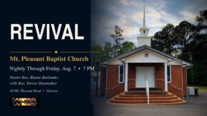 Mt. Pleasant Baptist Church revival services continuing nightly through Aug. 7 in Altoona