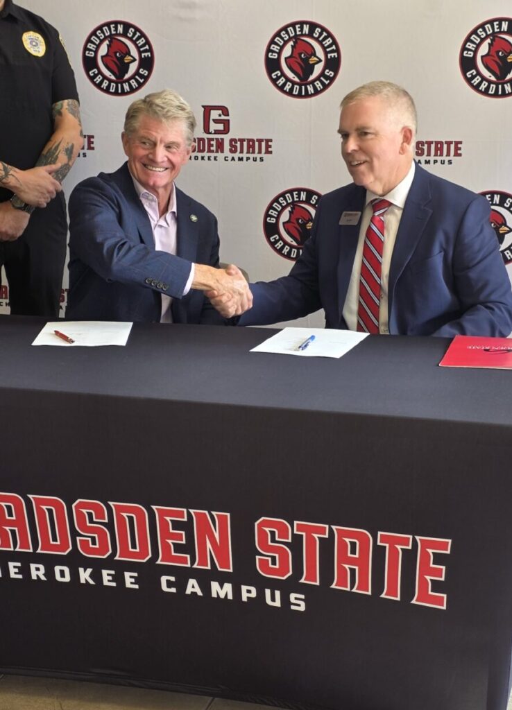 Gadsden State and Centre public safety agreement signing at the Cherokee campus.
