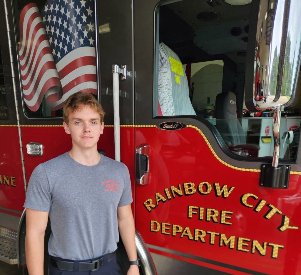 Rainbow City Firefighter Cole Neely earns aerial apparatus operations certification.