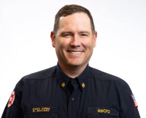 Rainbow City Assistant Fire Chief Robert McCary following the completion of Electric Vehicle Response training through the Alabama Fire College.