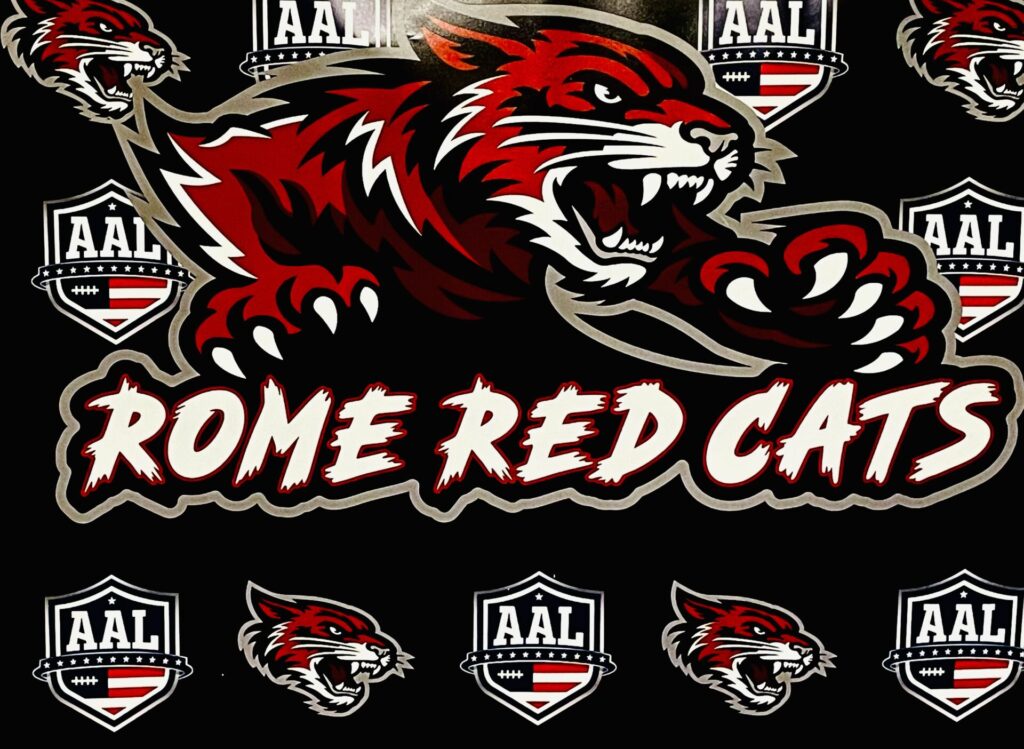 Rome Red Cats arena football announcement at the Forum River Center in Rome, Georgia.