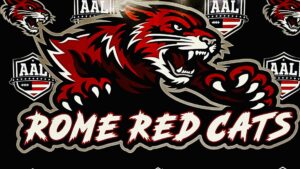 Rome Red Cats arena football announcement at the Forum River Center in Rome, Georgia.