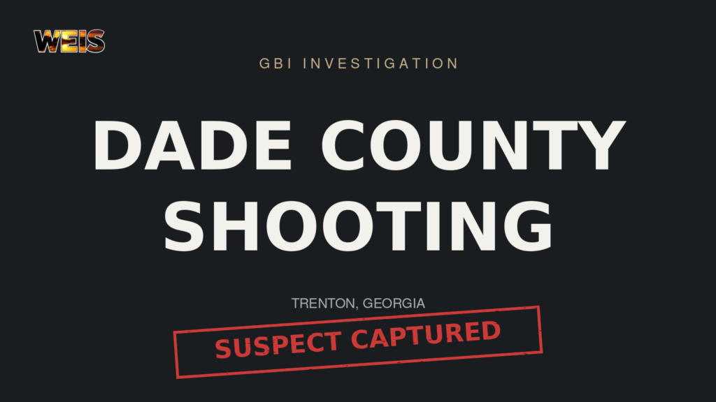 WEIS Dade County shooting news header with a red Suspect Captured stamp.