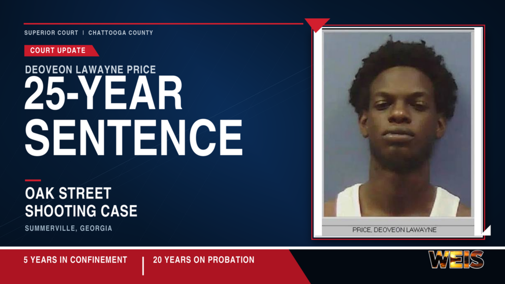 Deoveon Price Oak Street sentence news header for the Summerville shooting case