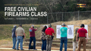 Participants receive live range instruction during Gadsden State’s free Civilian Firearms Class.