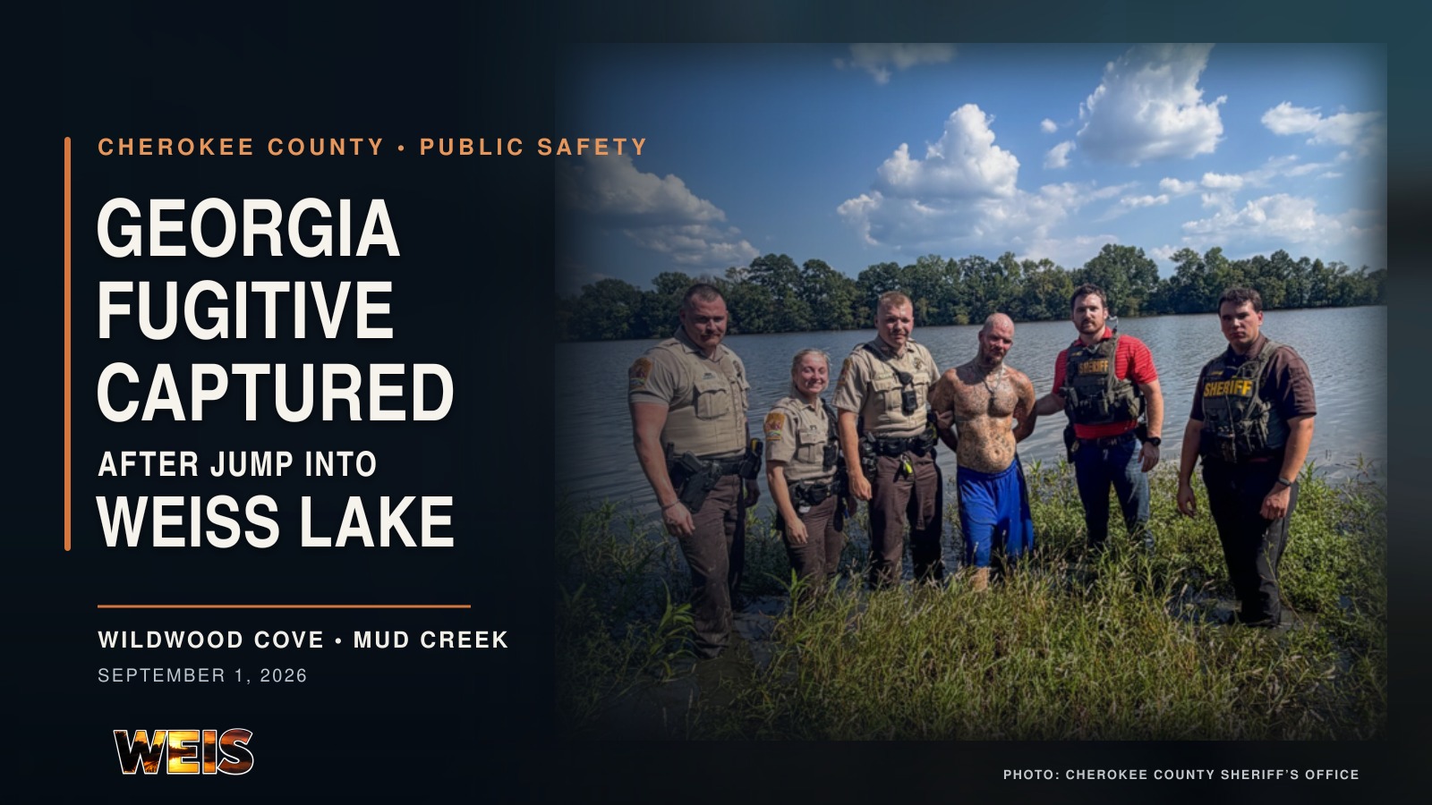 Georgia Fugitive Captured After Jumping into Weiss Lake