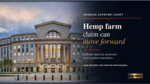 Georgia hemp farm claim ruling with the Nathan Deal Judicial Center in Atlanta