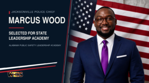 Marcus Wood leadership academy selection with American flag