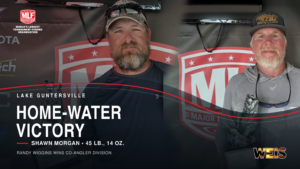 Shawn Morgan Lake Guntersville victory header with co-angler winner Randy Wiggins