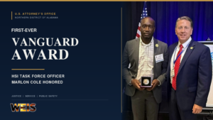Marlon Cole Vanguard Award presentation with U.S. Attorney Phillip W. Williams Jr.
