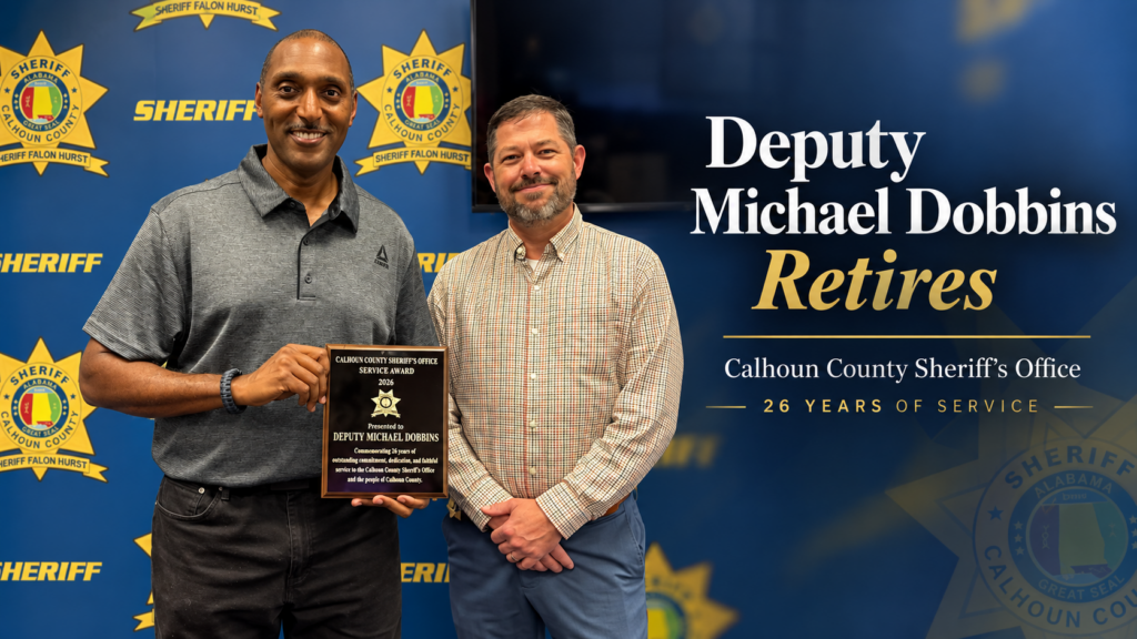 Deputy Michael Dobbins recognized following his retirement from the Calhoun County Sheriff’s Office