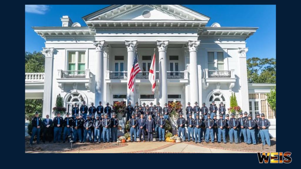 ALEA Class 2026-B gathers outside the Alabama Governor’s Mansion ahead of graduation, with WEIS brandi