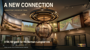 Anniston museum trail grant header featuring an official campus interior photograph with a suspended globe.