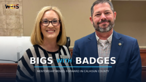 Misty Gardner and Calhoun County Sheriff Falon Hurst meet to discuss the Bigs With Badges mentoring program.