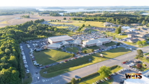 Aerial view of Gadsden State Community College’s Cherokee Campus and Richard Lindsey Arena in Centre.