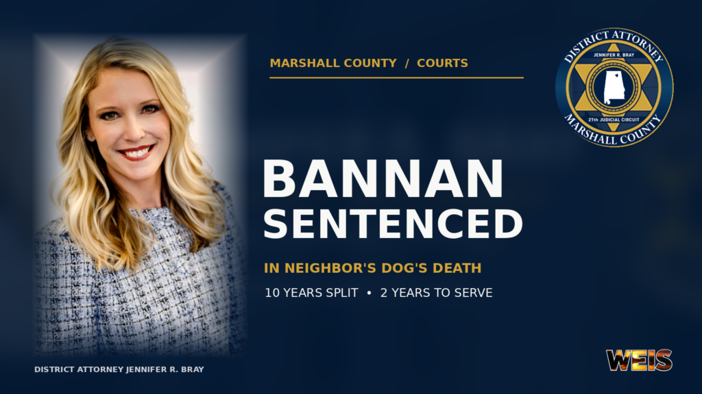 John Patrick Bannan Sentenced in Killing of Neighbor’s Dog in Marshall County