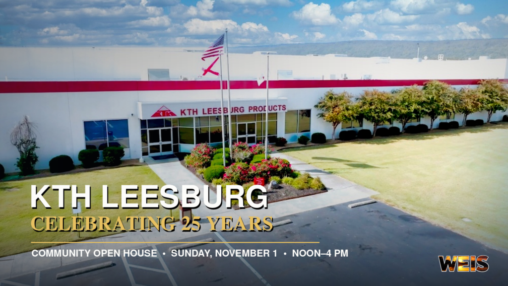 KTH Leesburg anniversary open house header featuring the KTH Leesburg Products plant in Leesburg, Alabama